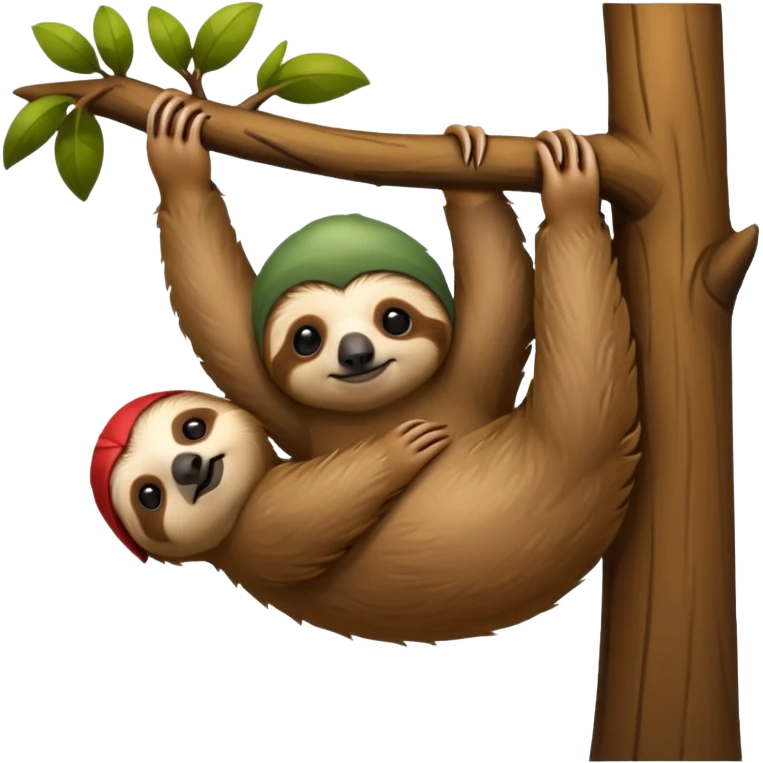 baby sloth on the tree emoji