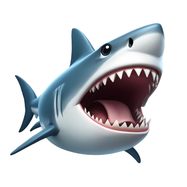 Shark with fish in its mouth emoji