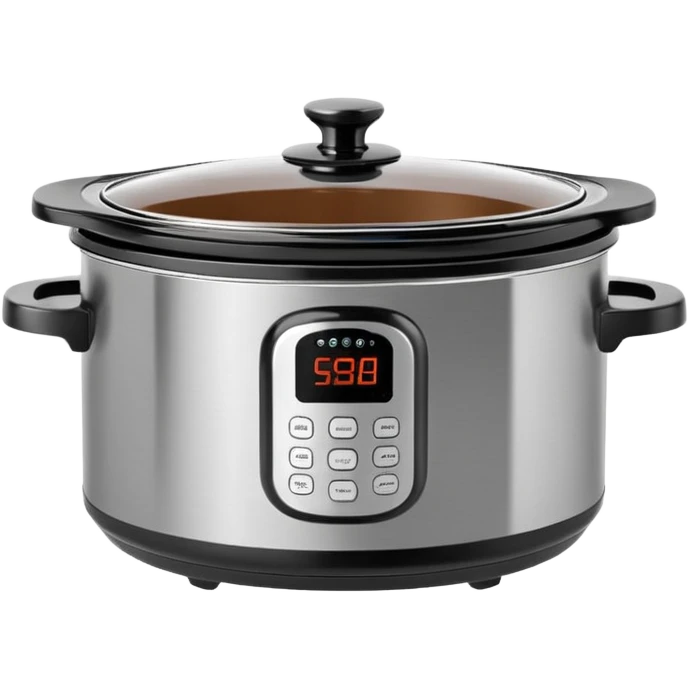 Minimalist Large Slow Cooker, high detail, hyperrealistic, still life, 4k emoji