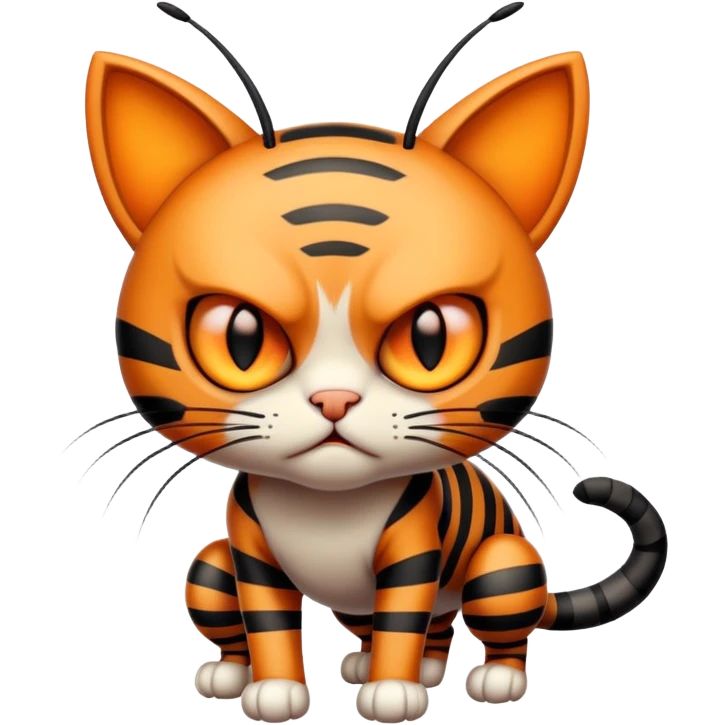 Angry cat that looks like a bug emoji