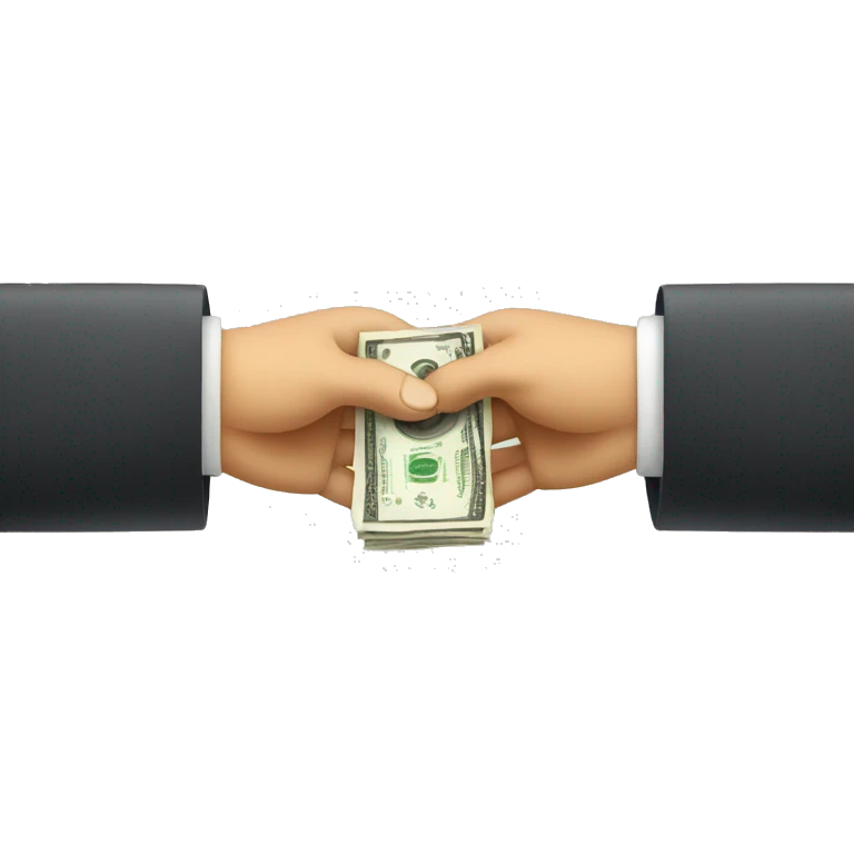 Two hands exchanging money emoji