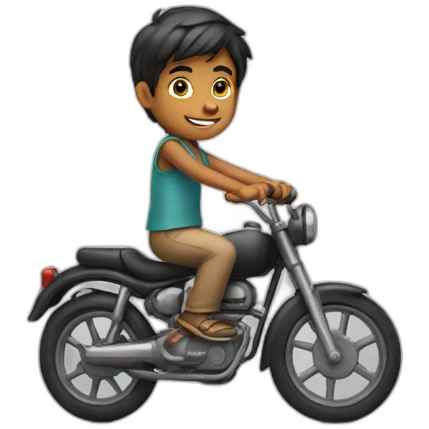 indian boy on bike emoji