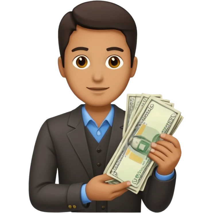 man holding lots of money emoji