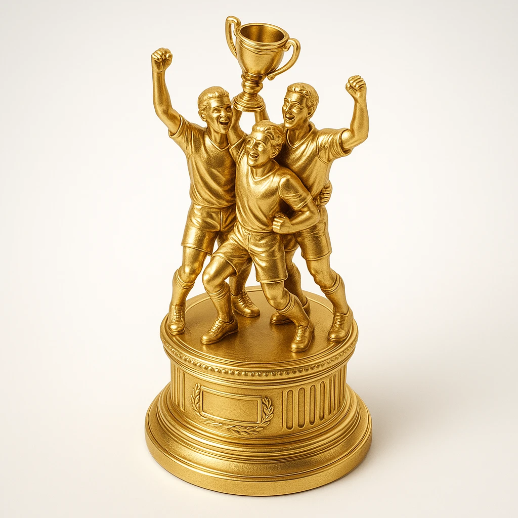team celebrating with trophy emoji