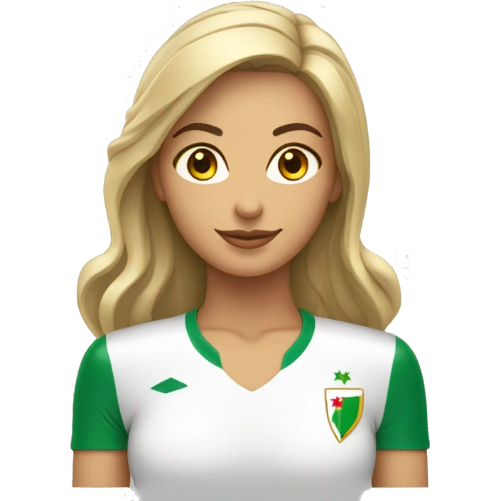 femme qui porte le maillot de foot de l’Algérie emoji