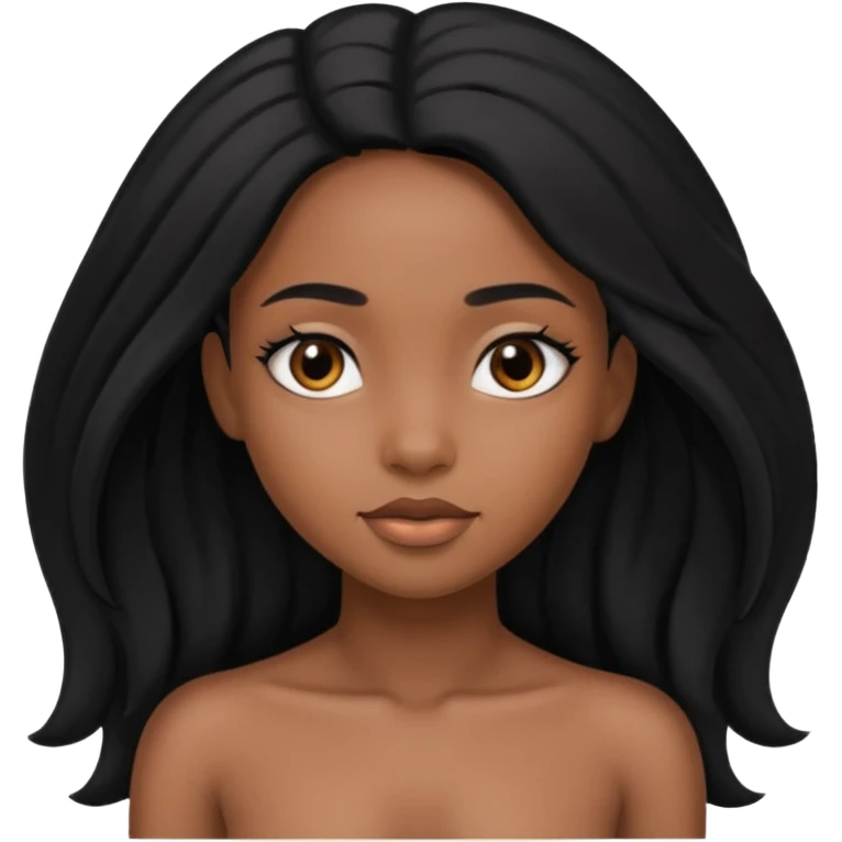 A black girl, naked emoji