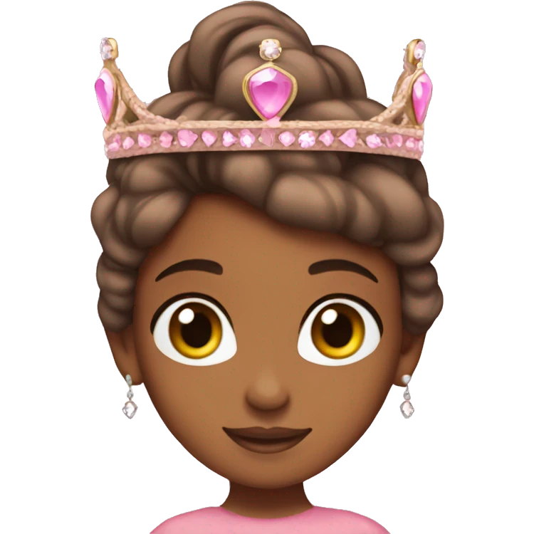 brownskin pink tiara princess emoji