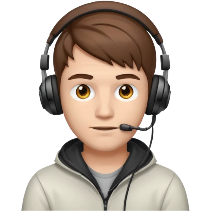 garcon blanc cheveux brun gamer emoji