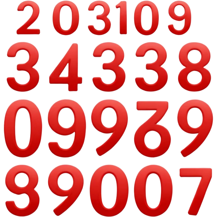 Black-red numbers emoji