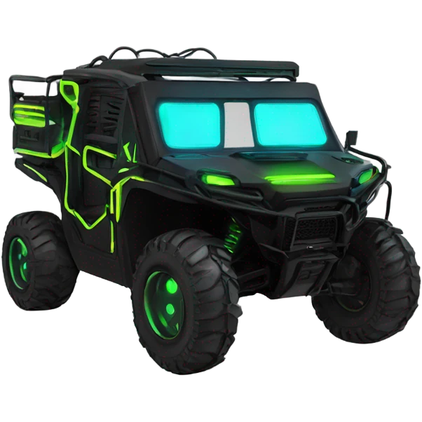 cyber punk 6x6 UTV neon with driver emoji