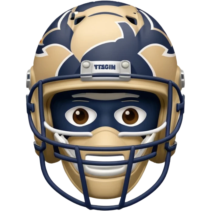College football player helmet in light tan color  emoji