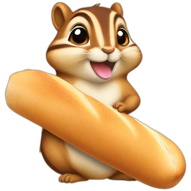 Chipmunk with baguette emoji