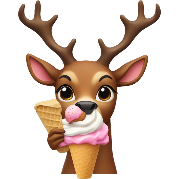 deer eating ice cream emoji