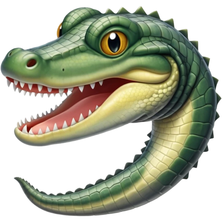 cross between an ell and alligator grey with teeth emoji