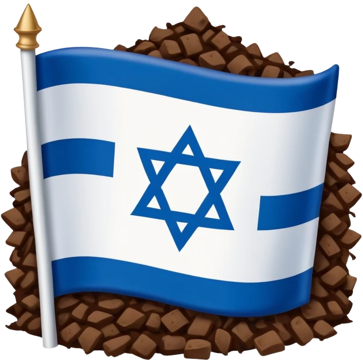 Israel flag and replace the star with poop  emoji