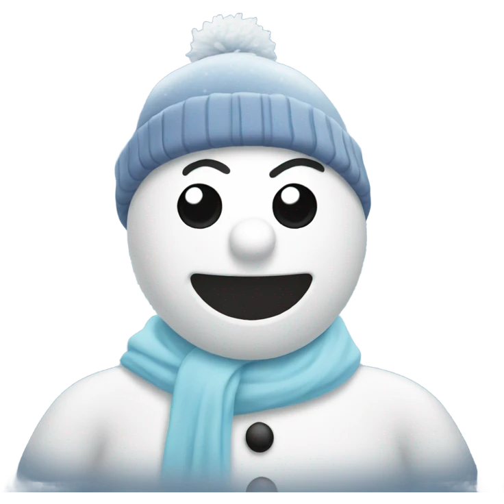 guy outside freezing, turning into a snowman  emoji