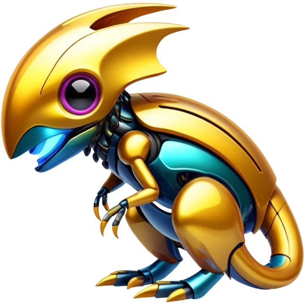  exotic shiny colorful futuristic modern cyber-Fakémon-Digimon-Trico-creature emoji