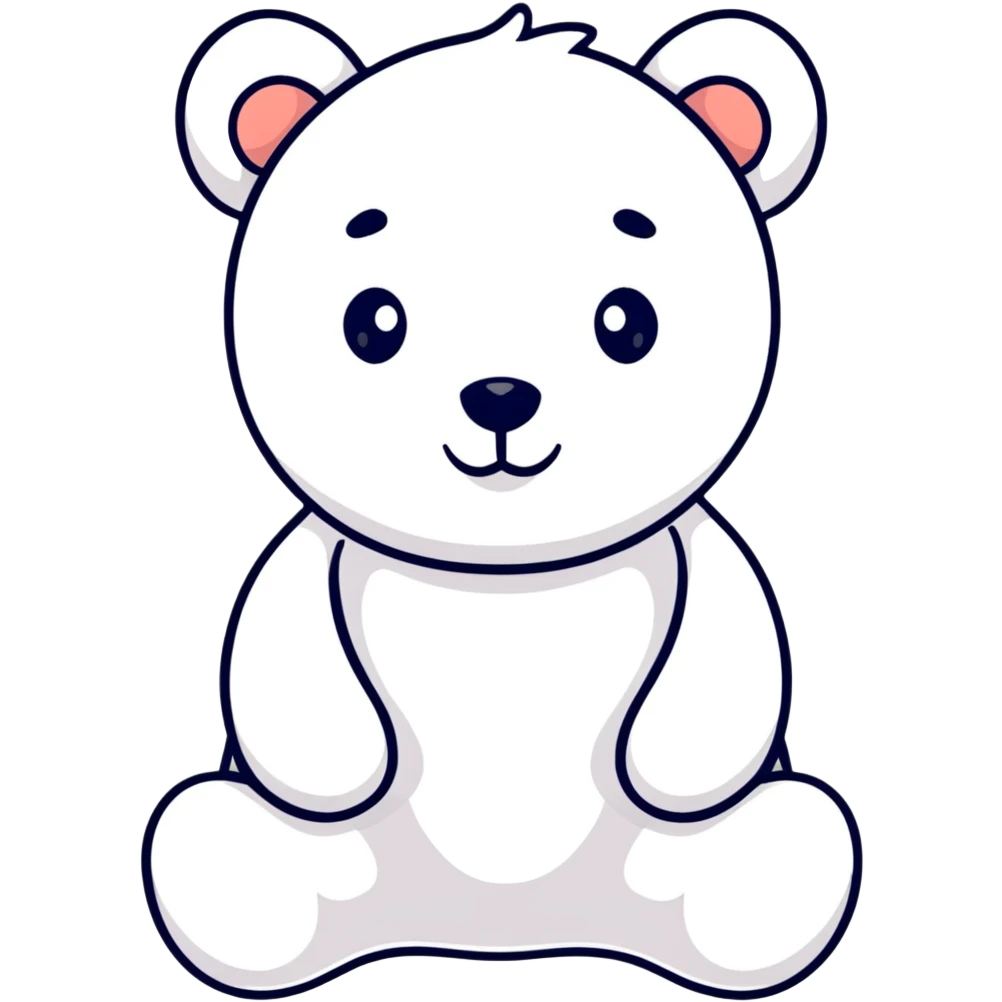 Cute white and pastel pink teddy bear  emoji