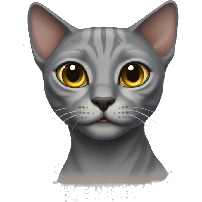 Grey cat of sphinx full-grown emoji