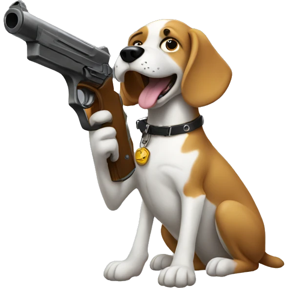 Dog and gun emoji