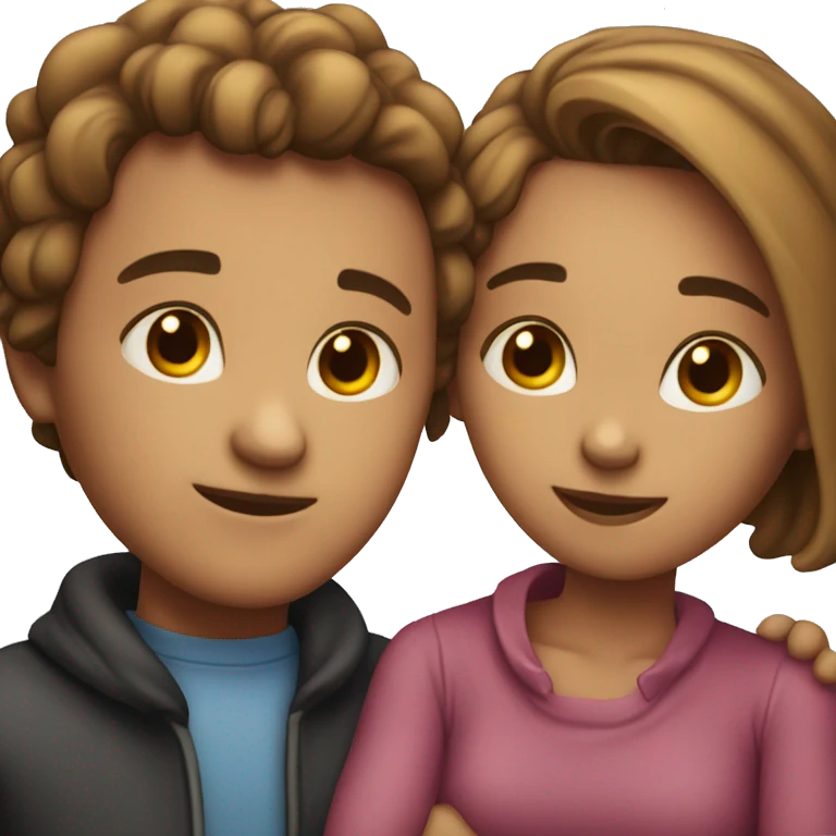 a couple who look identical but hug each other so you don't know if they are siblings or dating emoji