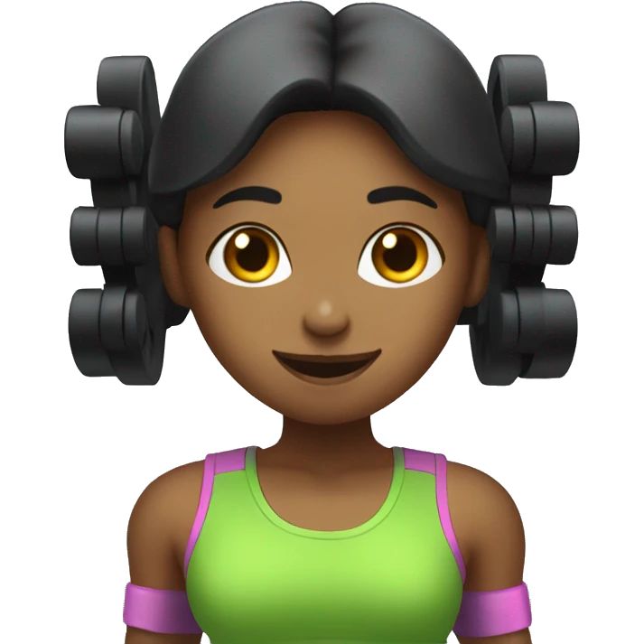 Cute gym girl with dumbbells  emoji