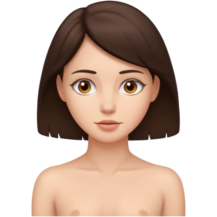 Naked, brunette woman emoji