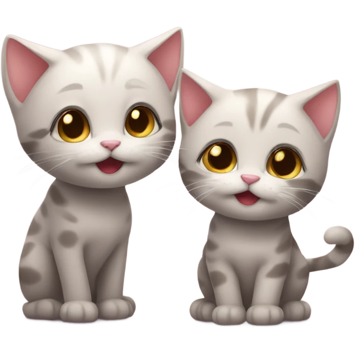 two cute kitties inlove  emoji