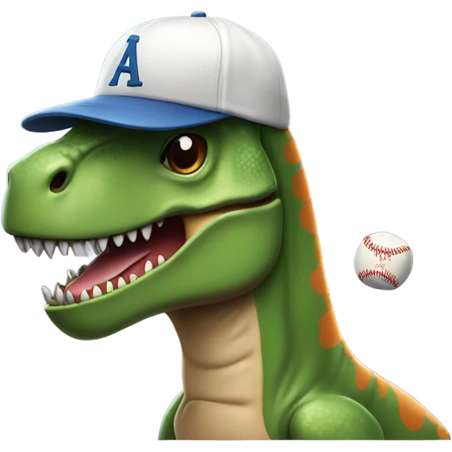 T Rex wearing a baseball hat emoji