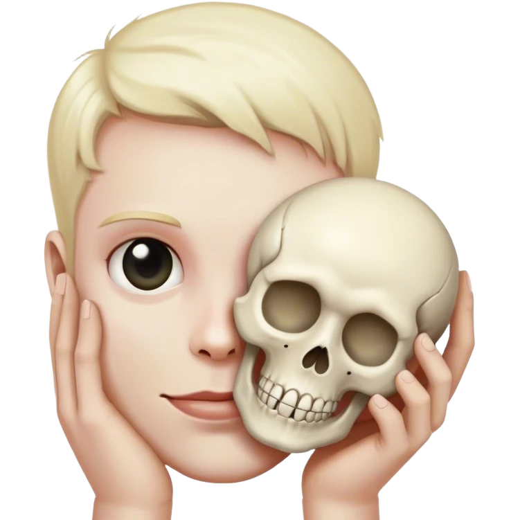 skull emoji with hand beging  emoji