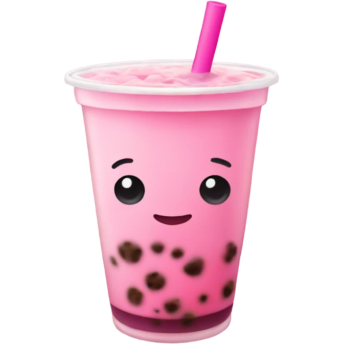 Pink boba tea emoji