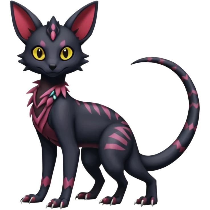 Gothic edgy dark Salandit-Umbreon-Genet-Noivern-Noibat-Serval-Hybrid (Full body) emoji