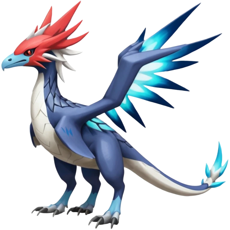 Trico-Dialga-Yveltal-Koraidon-Latias-Silvally-hybrid-fusion-creature, full body emoji