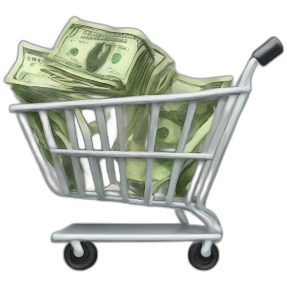 Money in a cart emoji