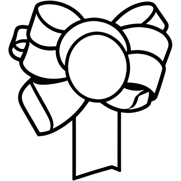 a ribbon, cartoonish sticker style emoji