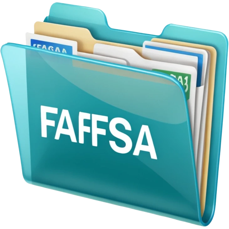FAFSA info file - Transparent translucent plastic folder emoji