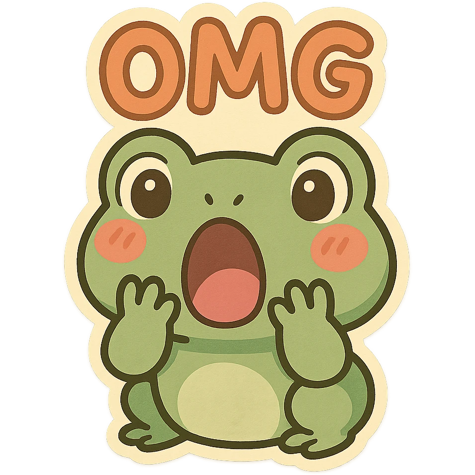 Chibi Frog “OMG” emoji