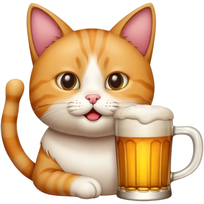 cat drinking beer emoji