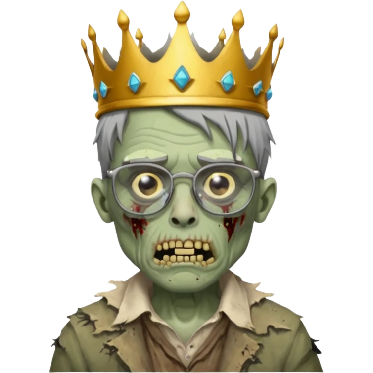 crowned zombie with glasses emoji