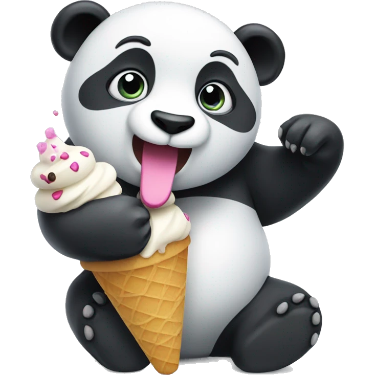 Panda eating ice cream emoji