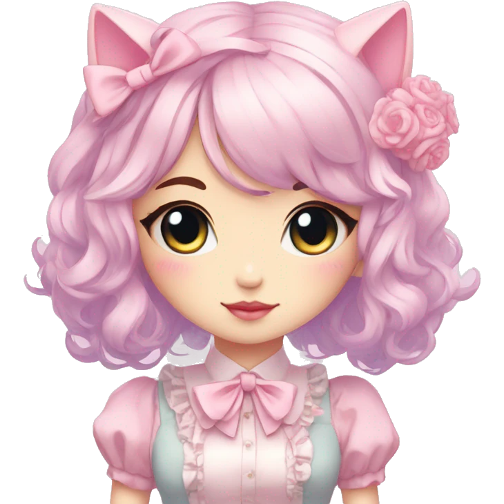 Pastel Kawaii Cute Beautiful Elegant Pretty Anime Punk Lolita Catgirl emoji