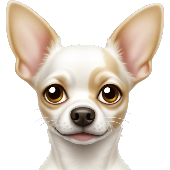 White dog chihuahua with light brown spots  emoji