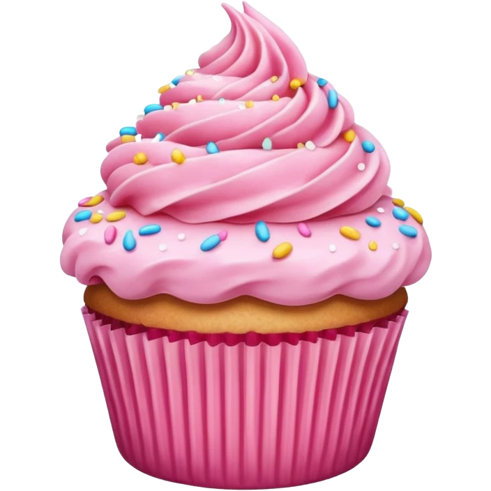 Cupcake with pink icing emoji
