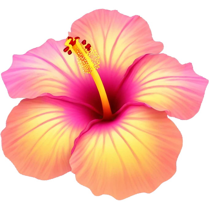 yellow and pink hibiscus flower emoji