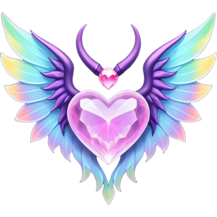 small lisuccubus wings, cryhstal heart  emoji