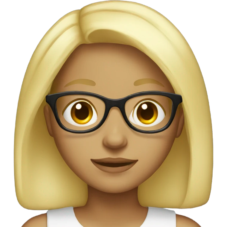 blond girl with clear glasses  emoji