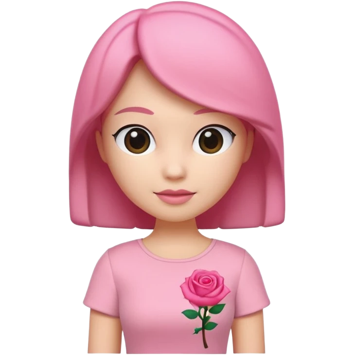 A 3D cartoon rose-pink women’s top with short sleeves, soft fabric texture, gentle lighting, isolated on plain background, Memoji-style. emoji