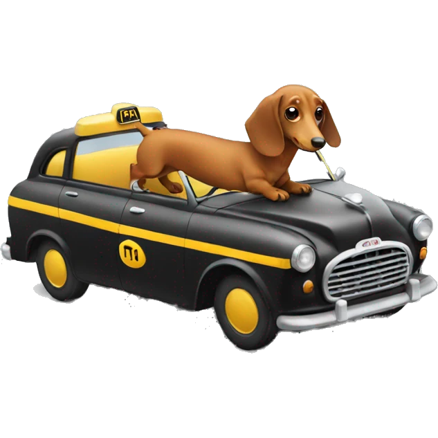 dachshund driving a taxi emoji