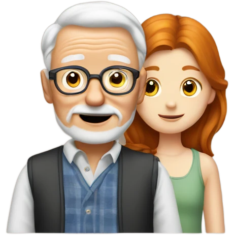 Ginger Grandpa and brunette granddaughter emoji