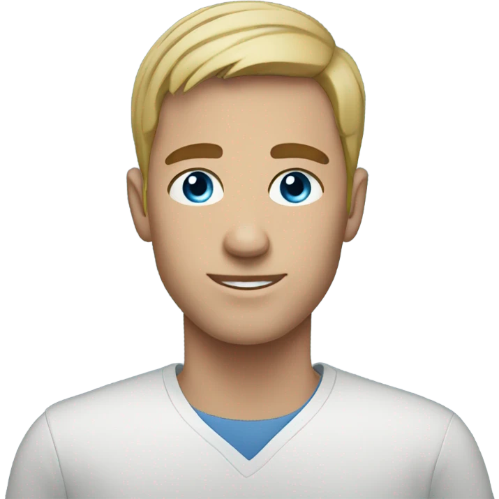 male portrait with short hair and blue eyes emoji